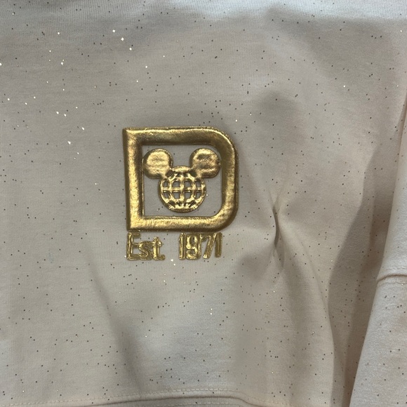 Cream Long Sleeve Sweatshirt with Gold Disney 50th anniversary shirt. - Picture 4 of 4